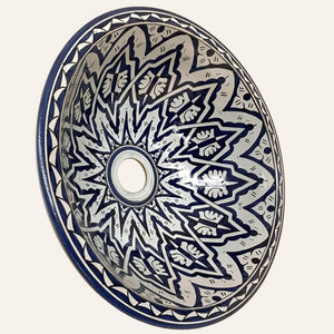 lavabo árabe azul blanco 40cm
