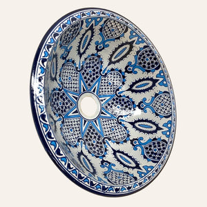 lavabo árabe cerámica de Fez azulado 40