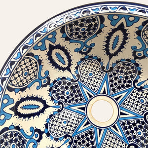 lavabo árabe cerámica de Fez azulado 40b