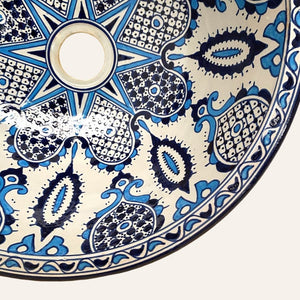 lavabo árabe cerámica de Fez azulado artesanía