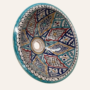 lavabo árabe de cerámica multicolor
