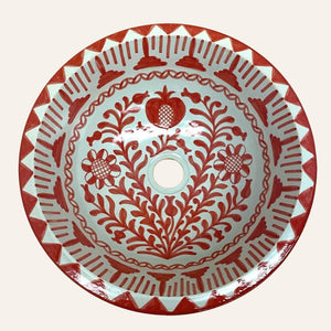 lavabo árabe de Fez Granadino rojo 40cm