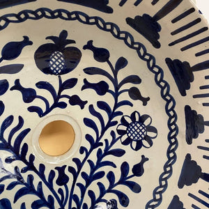 lavabo árabe granadino azul detalles 40cm