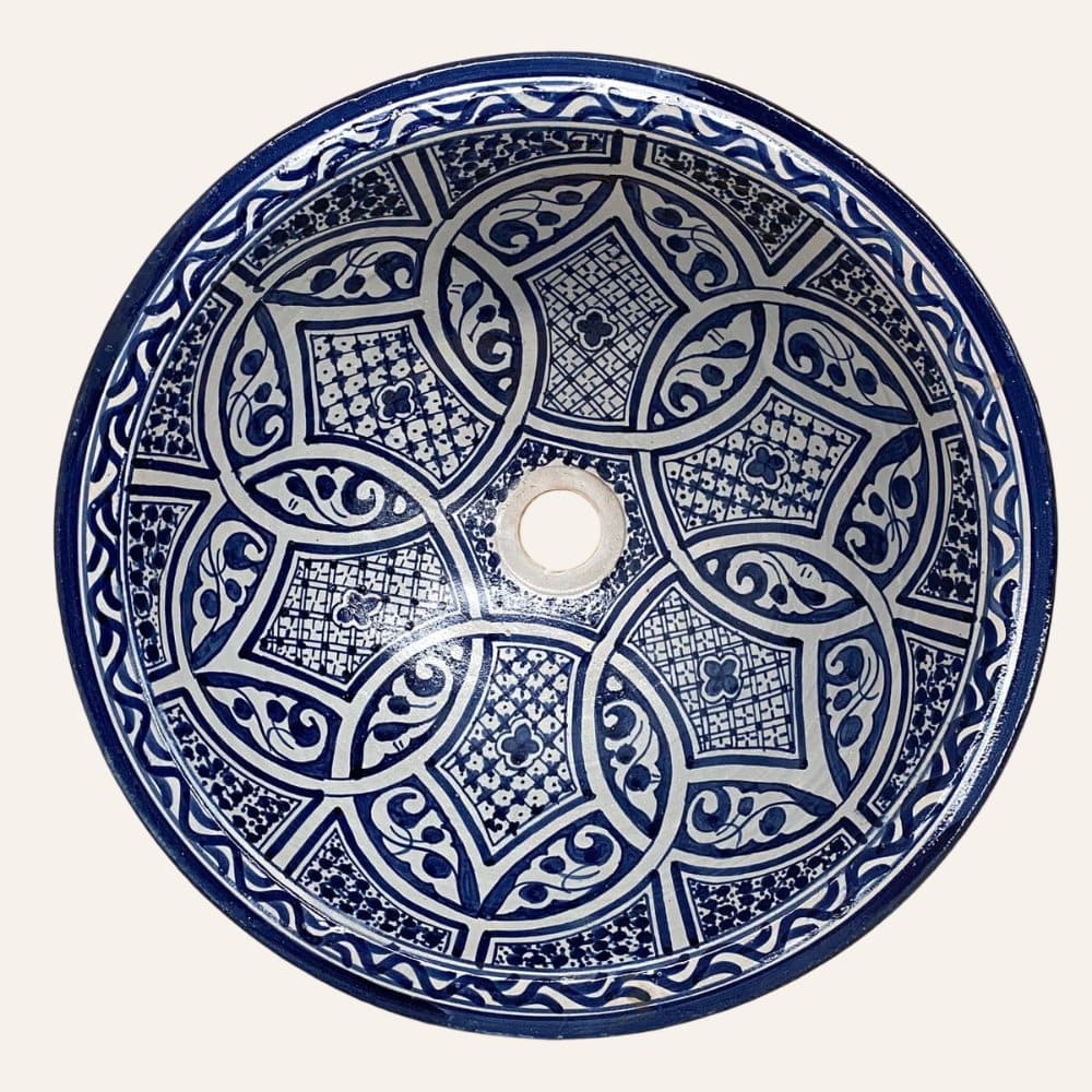 lavabo marroquí cerámica de Fez 40cm