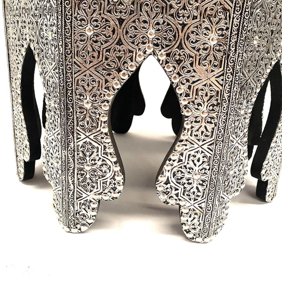 Mesa árabe auxiliar de alpaca octogonal base