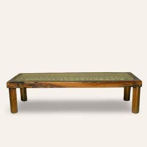 mesa árabe rústica madera y hierro
