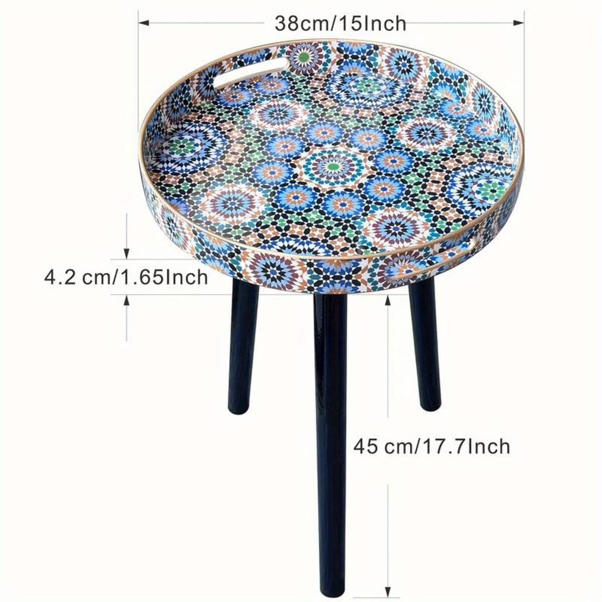 Mesa marroquí auxiliar medidas