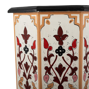 Mesa marroquí de madera pintada a mano blanca