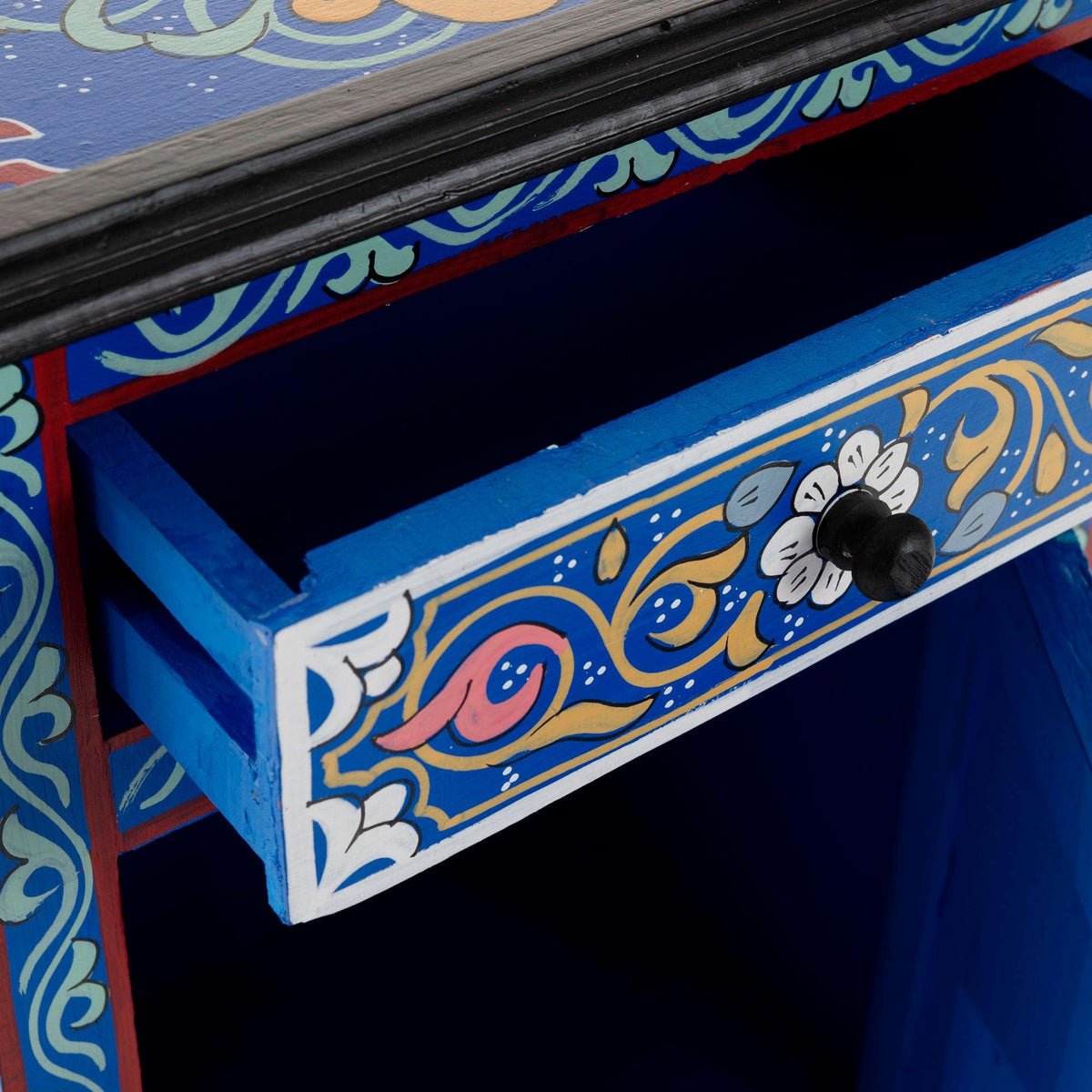 Mesita de noche árabe azul dibujada