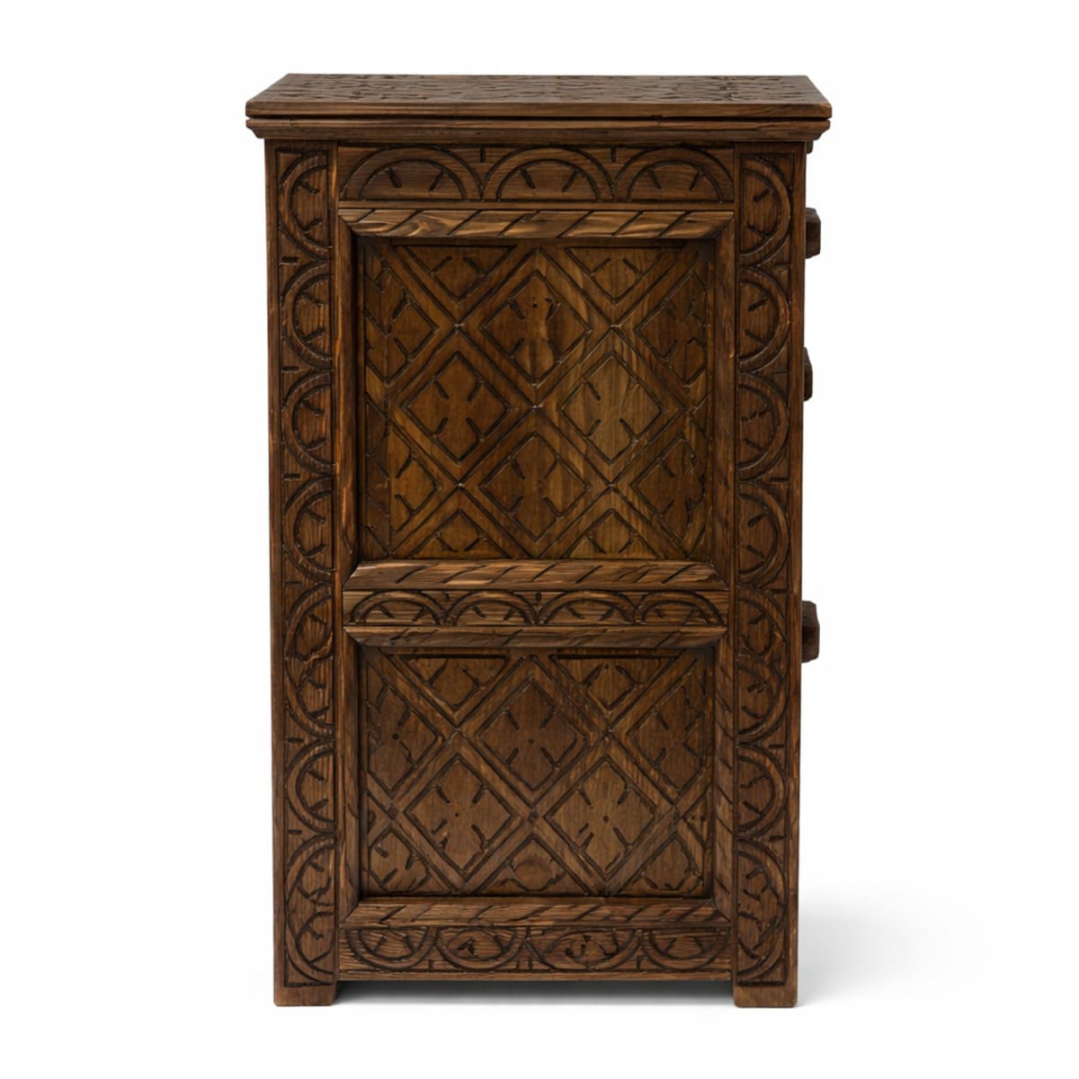 mesita de noche bereber madera maciza perfil