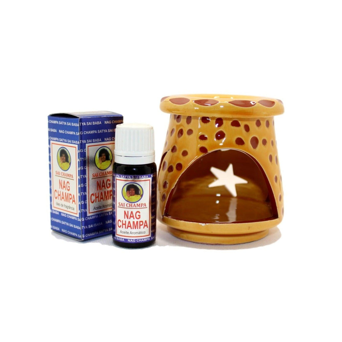 Pack aceite esencial Nag Champa + Quemador cerámica
