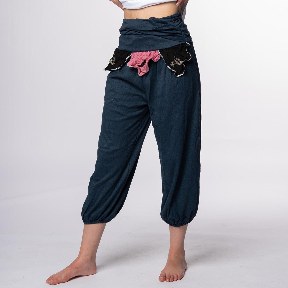 Guru-Shop, Aladdin-broek, Yogabroek, Broek, Bloomers, Zwart/groen Guru-Shop, Aladdin-broek, Yogabroek, Broek, Bloomers, Zwart/groen