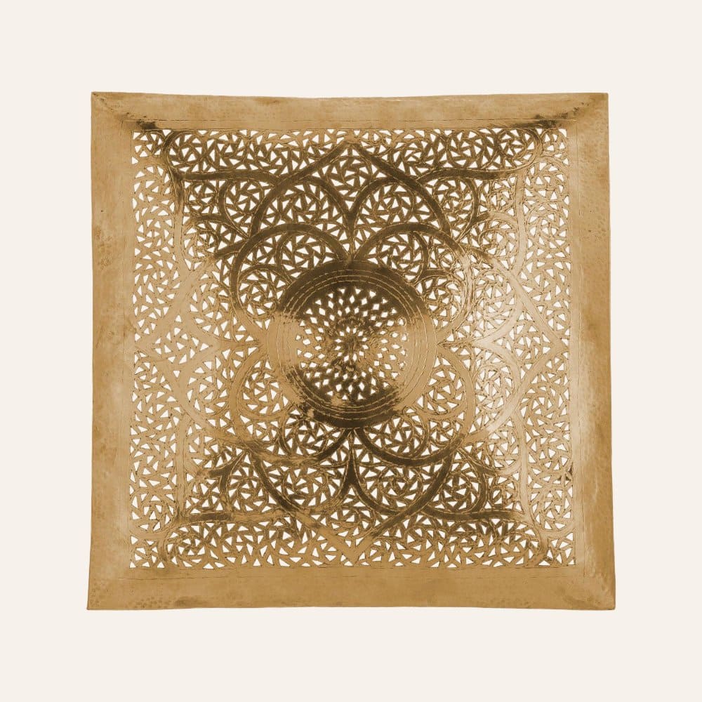 plafón árabe cuadrado dorado 60cm