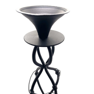 Portavelas marroquí de metal negro