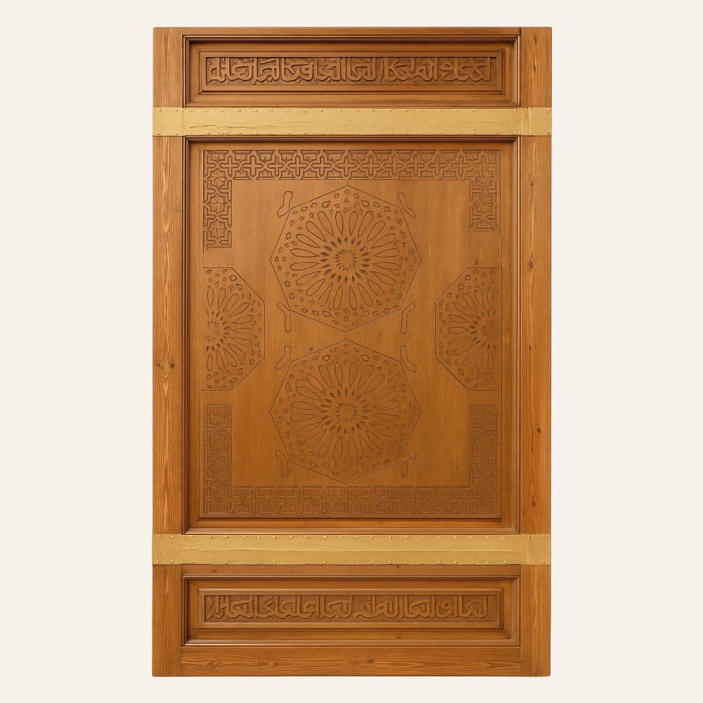 portón marroquí dorado tallado