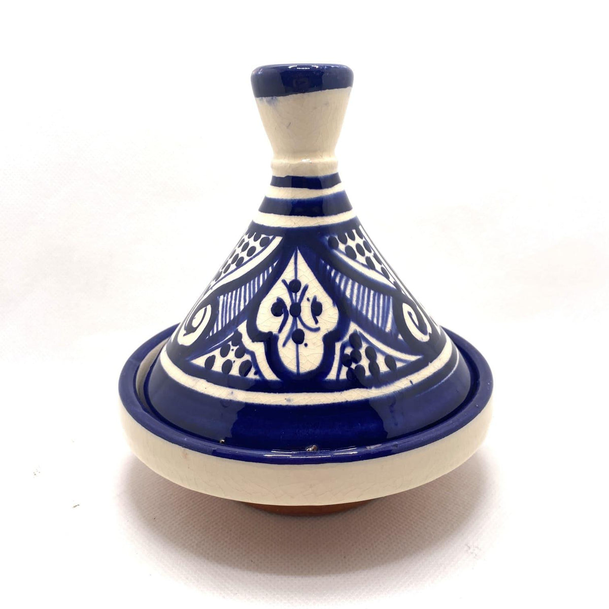 Tajín marroquí de cerámica azul 13cm