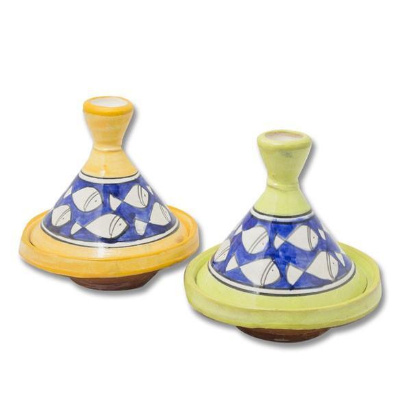 Tajín marroquí de cerámica peces