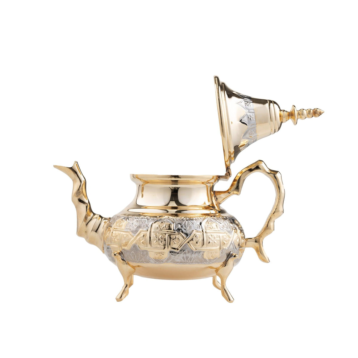 Tetera árabe de alpaca tallada Golden 1000ml