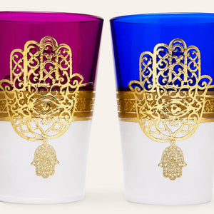 vasos de té moruno HAMSA BLANCA detalle