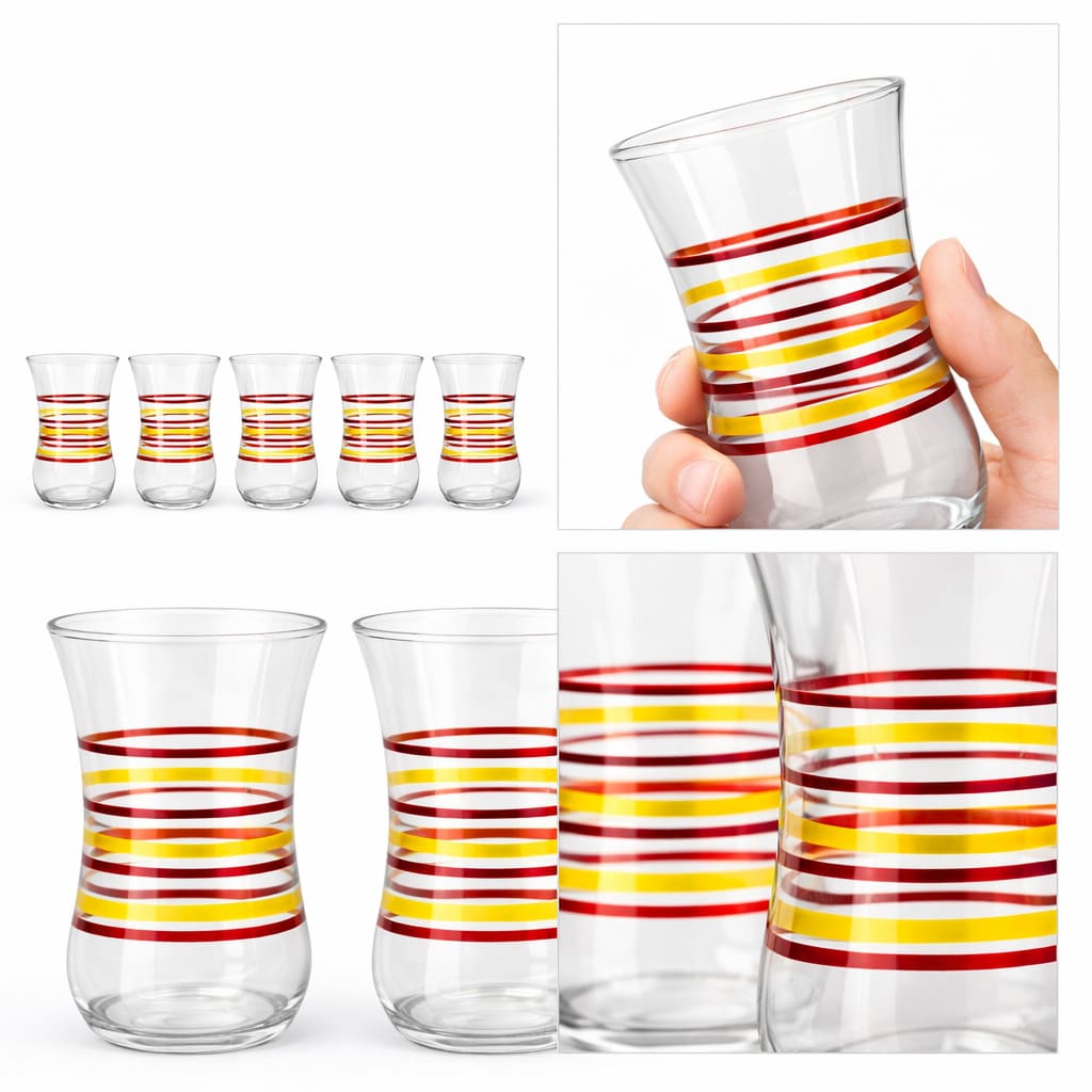 vasos turcos rojo amarillo detalle