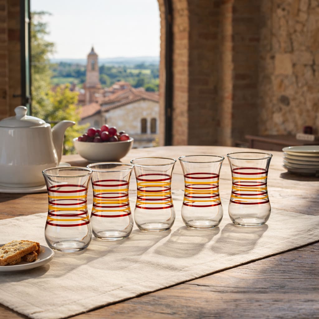 vasos turcos rojo amarillo escena